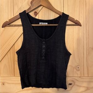 American Eagle Outfitters Black Ribbed Top